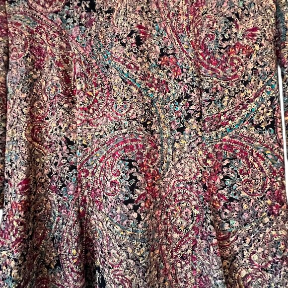 NWT Alex Evenings Paisley Jacket Full Zip PM Multicolor Paisley Metallic Lined - Picture 3 of 14